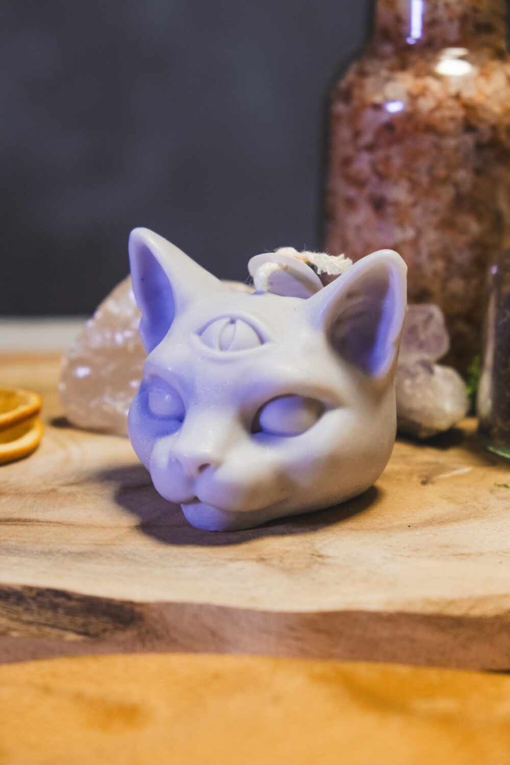 Bougie Chat à Trois Yeux – Gardien des Mystères