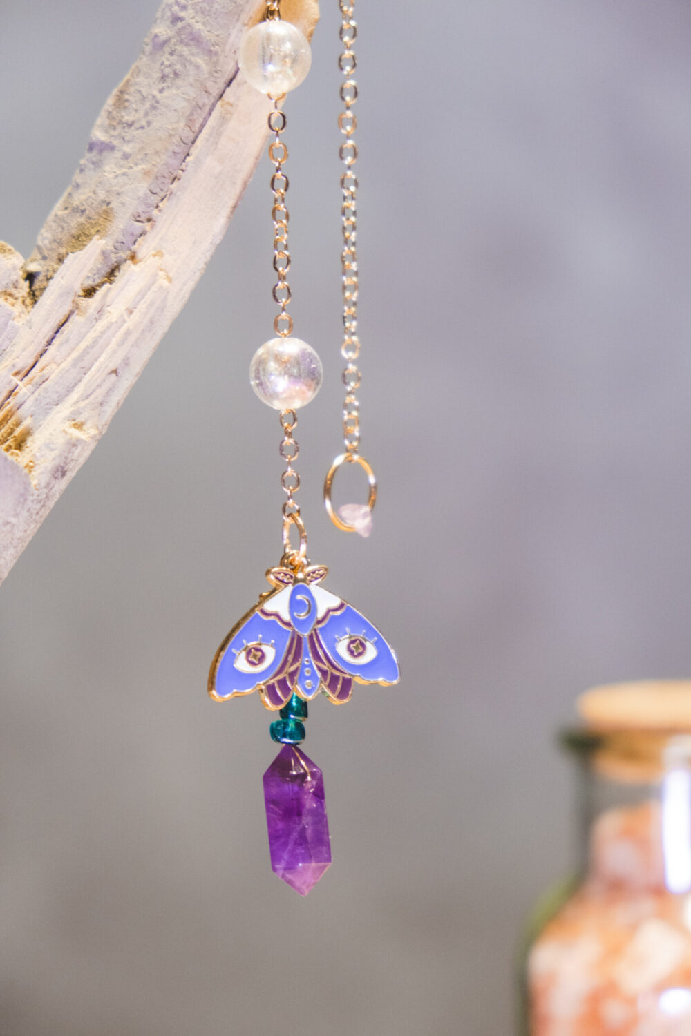 Pendule Spirituel, Objet Décoratif en Pierre Semi-Précieuse
